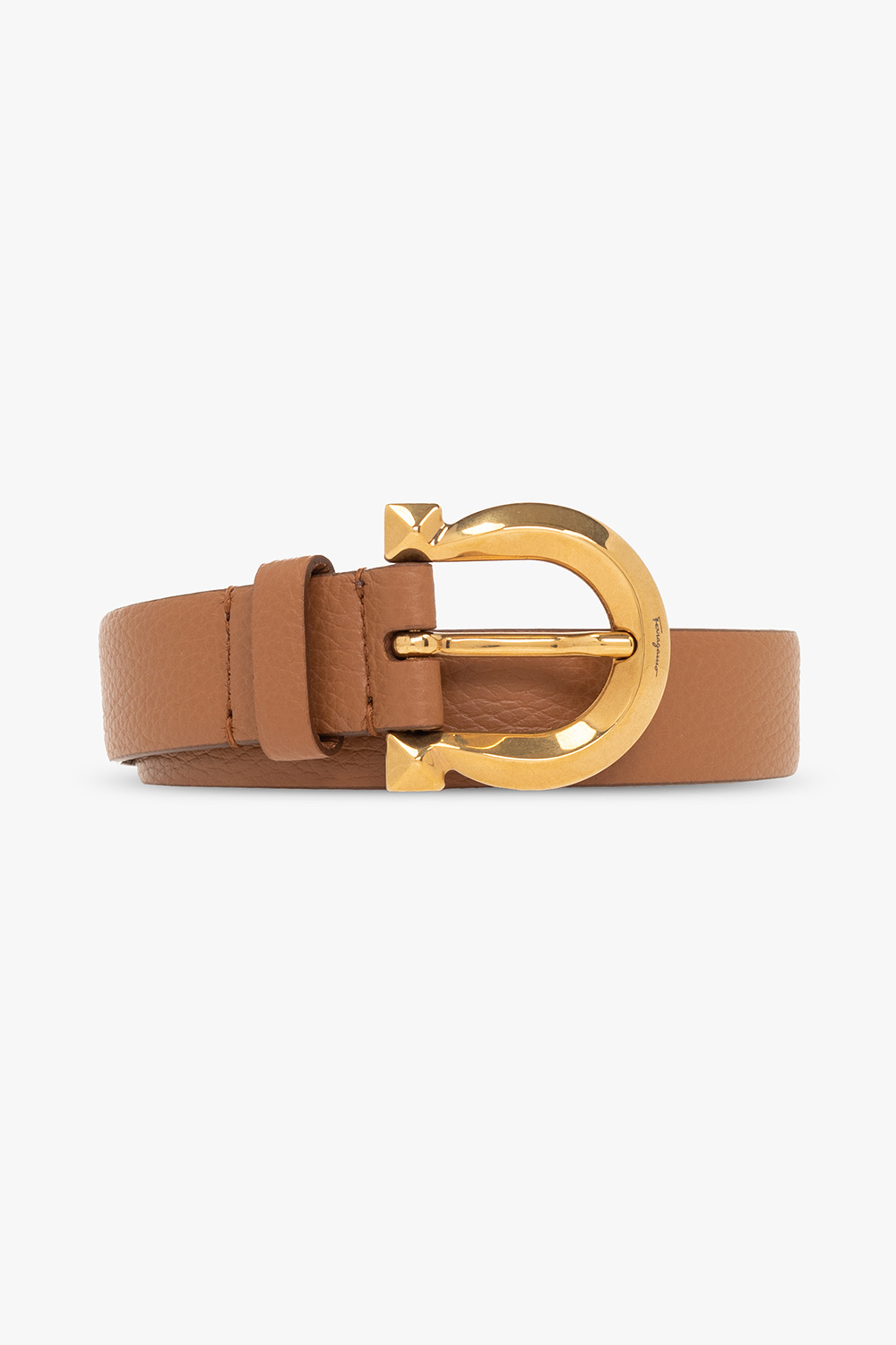 Ferragamo brown shop leather belt